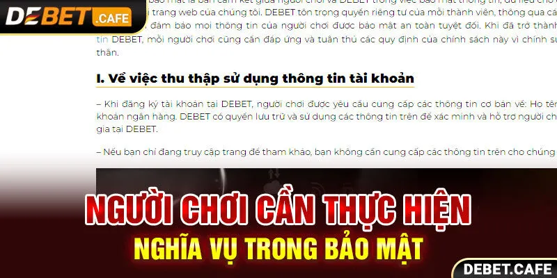 Người chơi cần thực hiện nghĩa vụ trong bảo mật